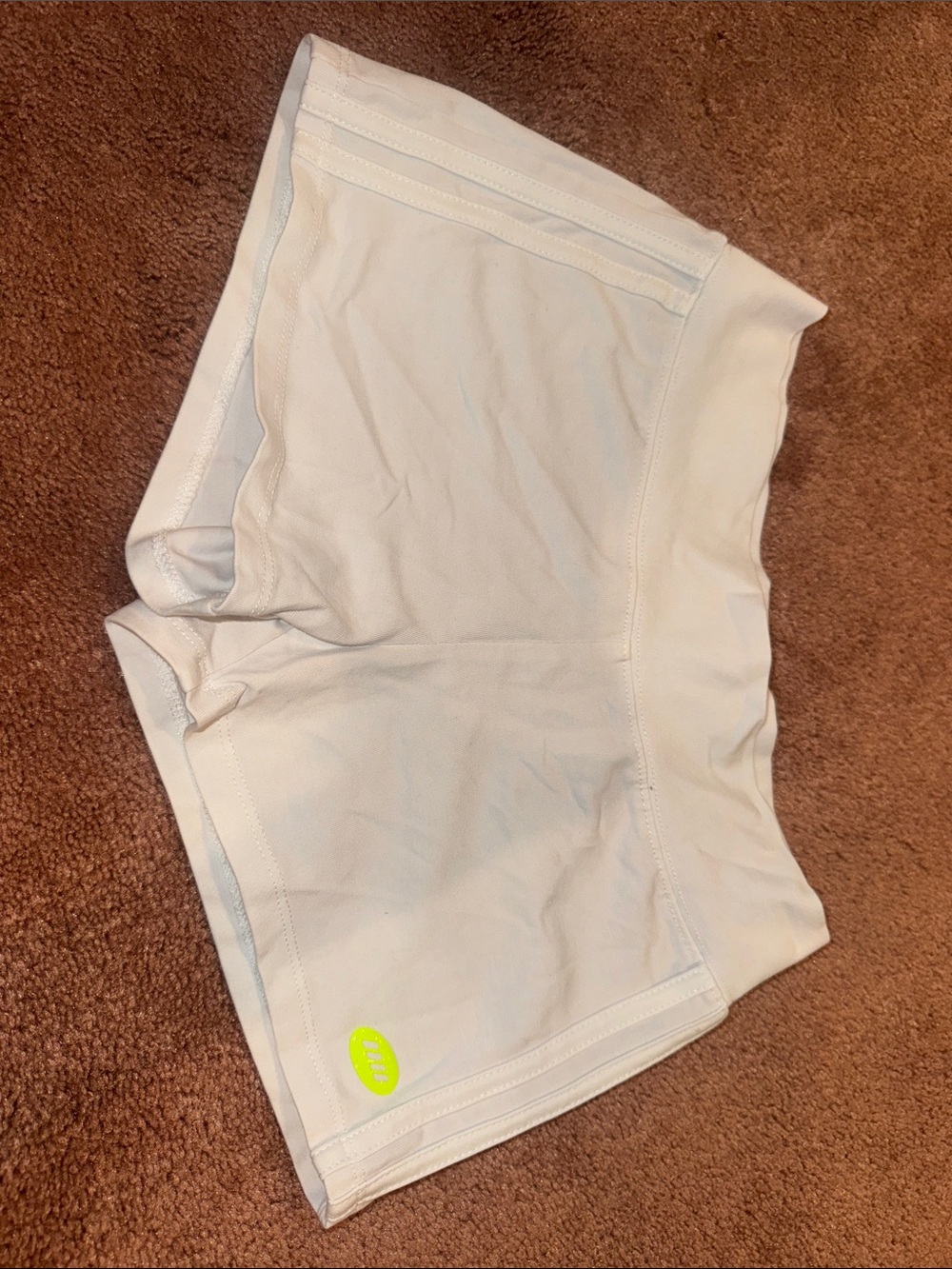 Dairy Boy Women's White Athletic Shorts with Neon Accent xs